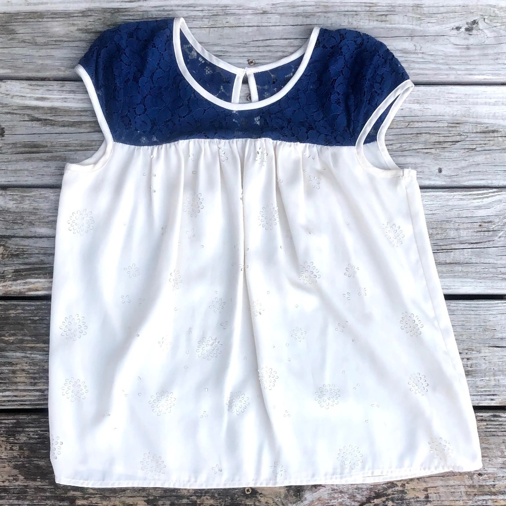 SOLD—Floral Lace Babydoll Blouse